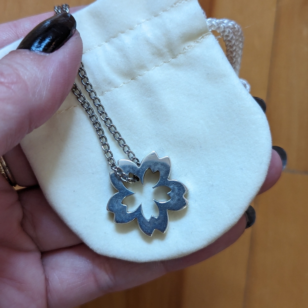Silver Sakura necklace from Japan